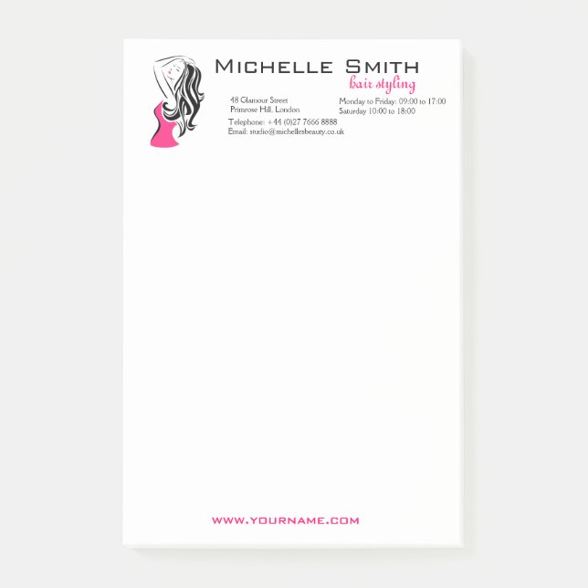 Reizendes Mädchen mit dem gewelltes Haar Post-it Klebezettel (Vorderseite)