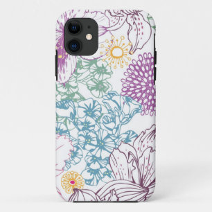 Reizendes Muster mit bunten Blumen iPhone 11 Hülle