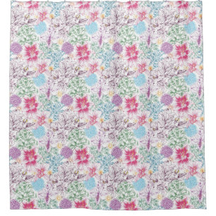 Reizendes Muster mit bunten Blumen Duschvorhang