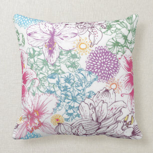 Reizendes Muster mit bunten Blumen Kissen