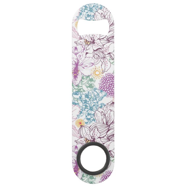 Reizendes Muster mit bunten Blumen Speedflaschenöffner (Vorderseite)