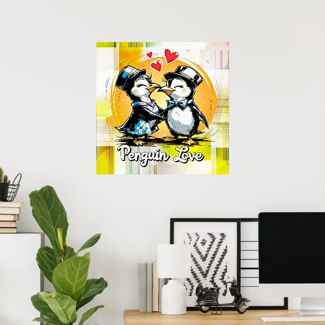 Reizendes Pinguin-Paar Poster (Heimbüro)