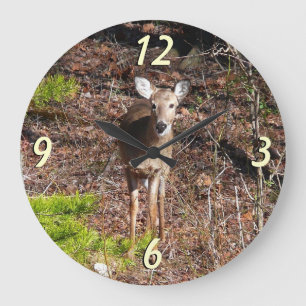 Reizendes Reh im Wald Naturfotografie Große Wanduhr