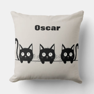 Reizendes Trio schwarzer Katzen Kissen