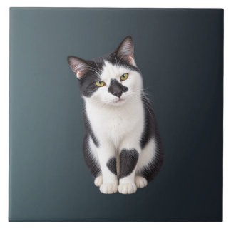 Reizendes Tuxedo-Hauskatzen-Kätzchen Fliese