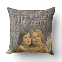 Reizendes Vintage-Cherubim-Engel-Paar viktorianisc