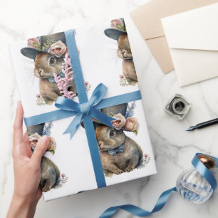 Reizendes Wasserfarben-Kaninchen Geschenkpapier