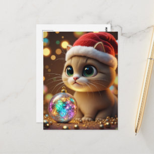 Reizendes Weihnachtskitten Postkarte