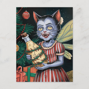 Reizendes Weihnachtsvampir-Feenhafte Postkarte