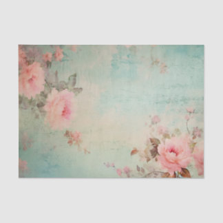 Reizvolle, abgenutzte shabby chic Rosen in den Eck Seidenpapier