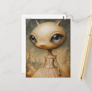 Reizvolle Alien-Fantasy Postkarte