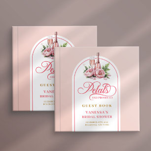 Reizvolle Blüten und Prosecco-Roségold-Anmeldelist Gästebuch
