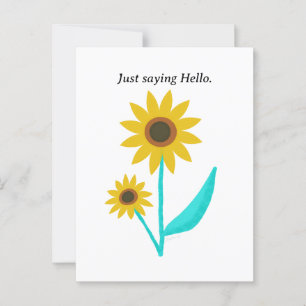Reizvolle digital gezeichnete süße Sonnenblume Postkarte