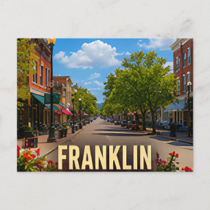 Reizvolle Downtown-Landschaft von Franklin Tenness Postkarte