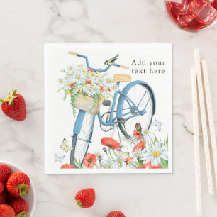 Reizvolle Fahrrad Blumen Natur Serviette