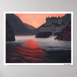 REIZVOLLE FINE ART 'FRANZÖSISCHES SCHLOSS AM WASSE POSTER