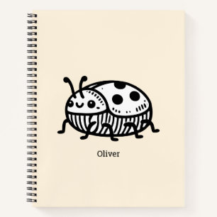 Reizvolle handgezeichnete Käfer-Illustration Notizbuch