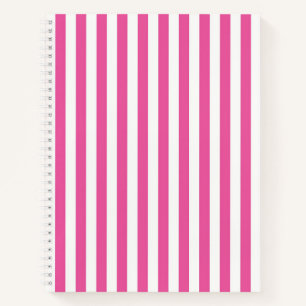 Reizvolle heiße rosa und weiße vertikale Streifen Notizbuch