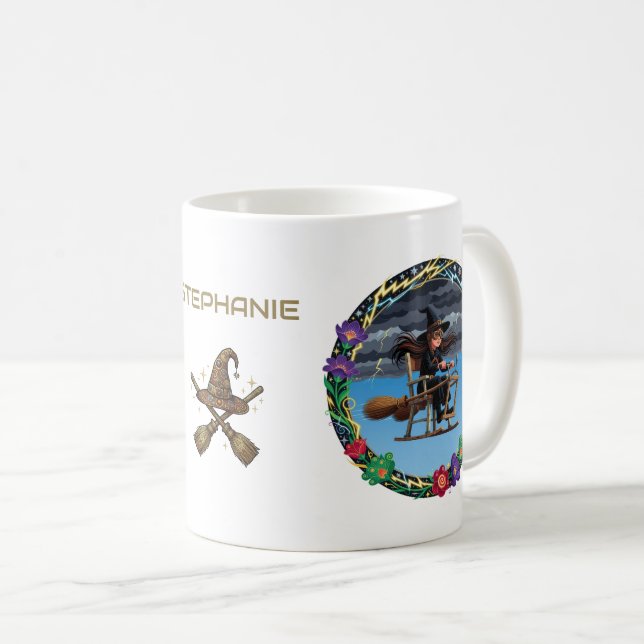 Reizvolle Hexenpilotin Kaffeetasse (VorderseiteRechts)