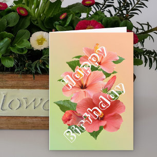 Reizvolle rosa rote tropische Hibiskusblüten zum G Karte