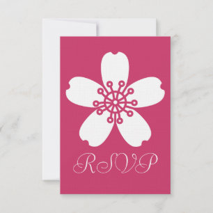 Reizvolle Sakura in Himbeere-RSVP-Karte RSVP Karte