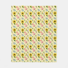 Reizvolle Sommerwiese Blumenmusterdecke Fleecedecke
