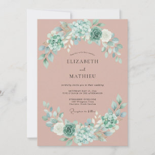 Reizvolle Sukkulenten-Hochzeit in Mauve Einladung