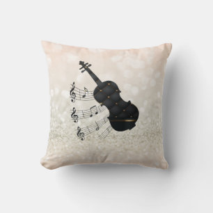 Reizvolle Violine, Note, Glitter Bokeh Kissen