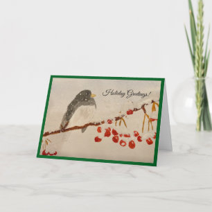 Reizvolle Wintervogel-Feiertagskarte Dankeskarte