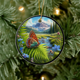 Reizvoller Amerikanischer Kupferfalter Keramik Ornament