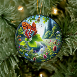 Reizvoller Atlantis-Perlmutterfalter-Schmetterling Keramik Ornament