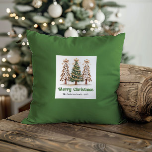 Reizvoller Leoparden-Druck-Weihnachts-Name-Kundens Kissen