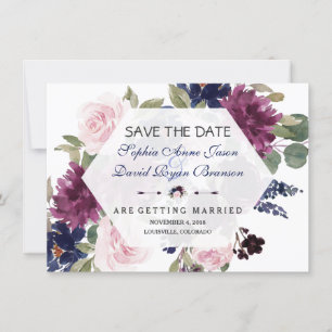 Reizvoller lila-lavendel-blüten-farbiger Save The  Date