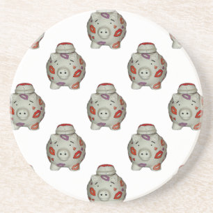 Reizvoller Lippenstift Schwein Sandstein Untersetzer