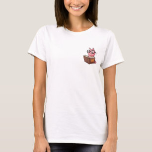 Reizvoller nerdiger rosa Bücherwurm beim Lesen T-Shirt