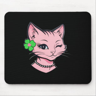 Reizvoller St. Patricks Day zwinkernden Katze mit Mousepad