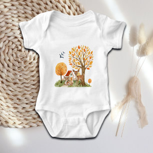 Reizvoller Waldhirsch ländliches Zuhause Baby Strampler