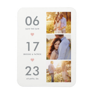 Reizvolles Datum BEARBEITBARE FARBE Save The Date Magnet