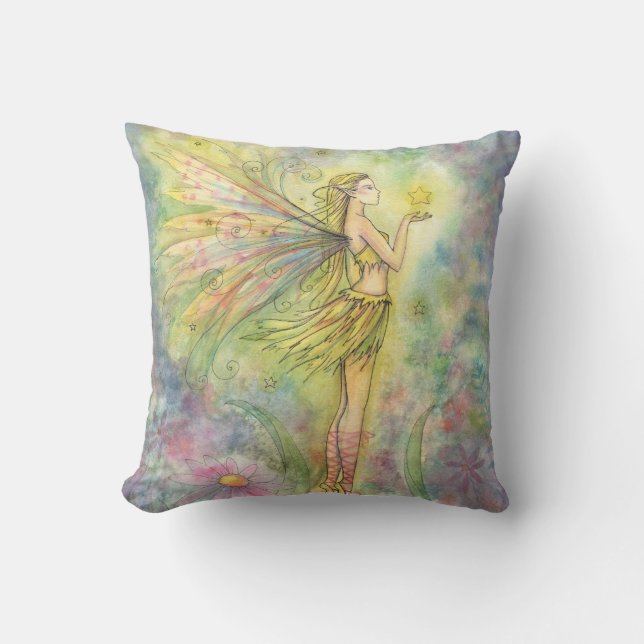 Reizvolles Faerie und Stern-Kissen Kissen (Vorderseite)