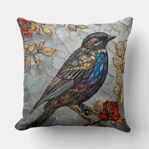 Reizvolles floralen Vogel mit Naturinspiration Kissen