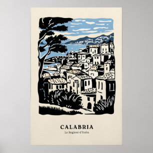 Reizvolles Kalabrien-Stadtposter, nostalgisches It Poster