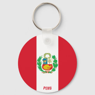 Reizvolles patriotisches Peru-Flagge Schlüsselanhänger