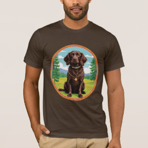 Reizvolles Porträt einer braunen Hündin mit Naturh T-Shirt