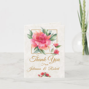 Reizvolles Rosengarten-Budget-Hochzeit Dankeskarte