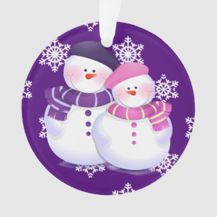 Reizvolles Schneemann-Paar-Ornament Ornament