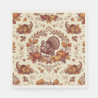 Reizvolles Thanksgiving-Truthahn-Toile-Design-Papi Serviette