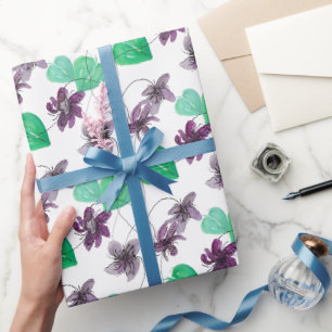 Reizvolles Wildveilchen-Wasserfarbenmuster Geschenkpapier