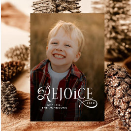 Rejoice Christian Religious Merry Christmas Photo  Feiertagskarte
