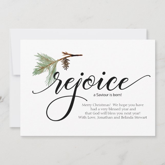REJOICE EIN SAVIOR IST GEBOREN - Weihnachts-Fotoka (Vorderseite)