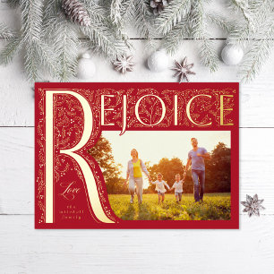 Rejoice Filagree Christlich Folien Feiertagskarte